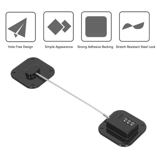 Mini fridge lock - (black),
